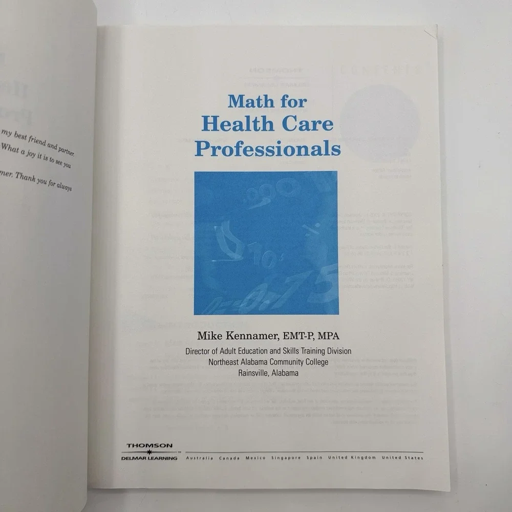 Math and Writing for Health Science Ser.: Math for Health Care Professionals by